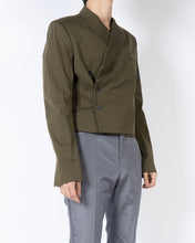 Load image into Gallery viewer, SS18 Khaki Striped Double Breasted Cropped Blazer Sample