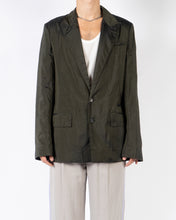 Load image into Gallery viewer, SS18 Green Striped Back Drape Blazer