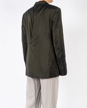 Load image into Gallery viewer, SS18 Green Striped Back Drape Blazer