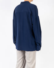 Load image into Gallery viewer, FW17 Dark Navy Oversized Silk Shirt