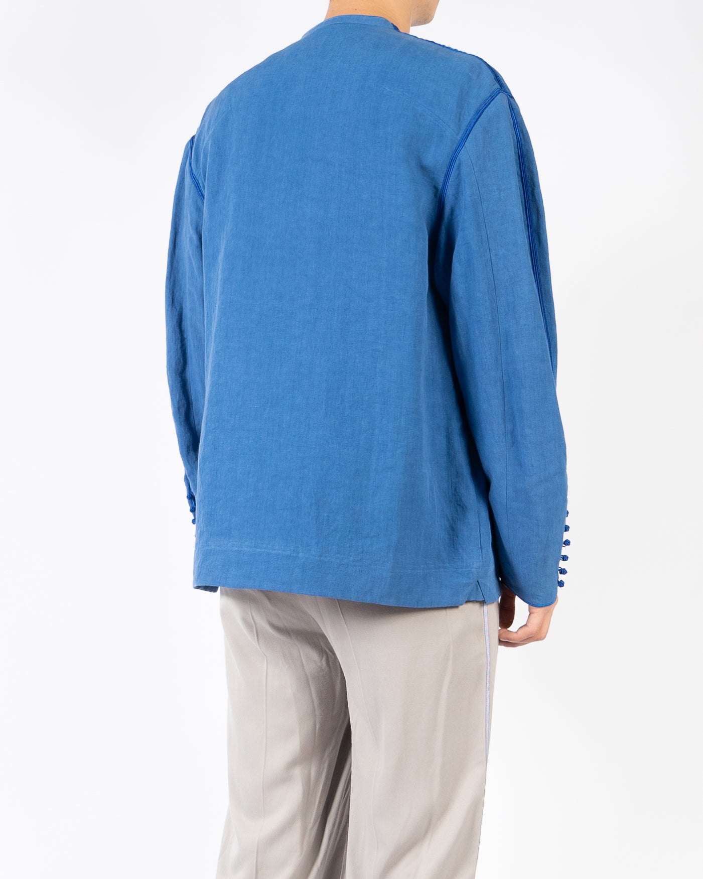 SS19 Blue Soutache Linen Shirt