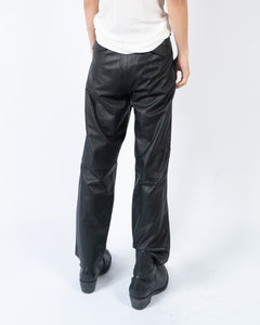 SS20 Leather Trousers with Leopard Waist Sample