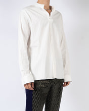 Load image into Gallery viewer, SS18 White Striped Cotton Mandarin Collar Shirt