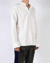 Load image into Gallery viewer, SS18 White Striped Cotton Mandarin Collar Shirt