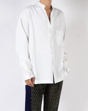 Load image into Gallery viewer, FW19 Oversized White Striped Cotton Mandarin Collar Shirt