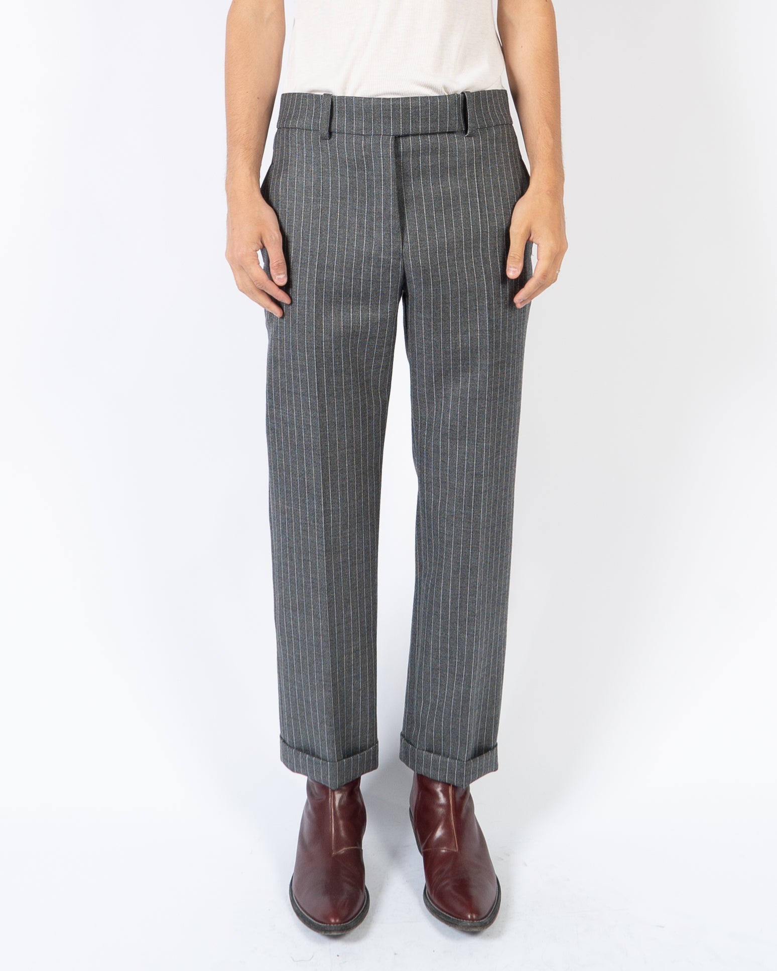 FW20 Ramot Shark Pinstriped Wool Trousers