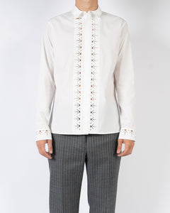 SS19 White Lasercut Front Cotton Shirt