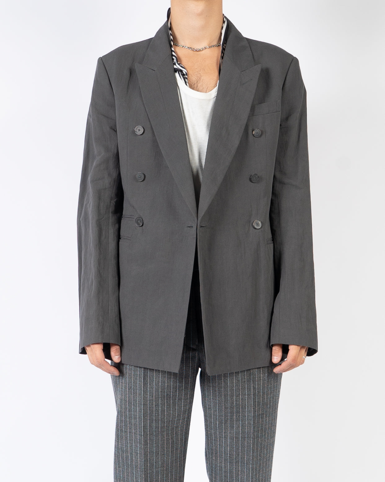 SS19 Grey Double Breasted Blazer
