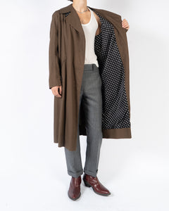 SS18 Brown Coat with Polkadot Lining