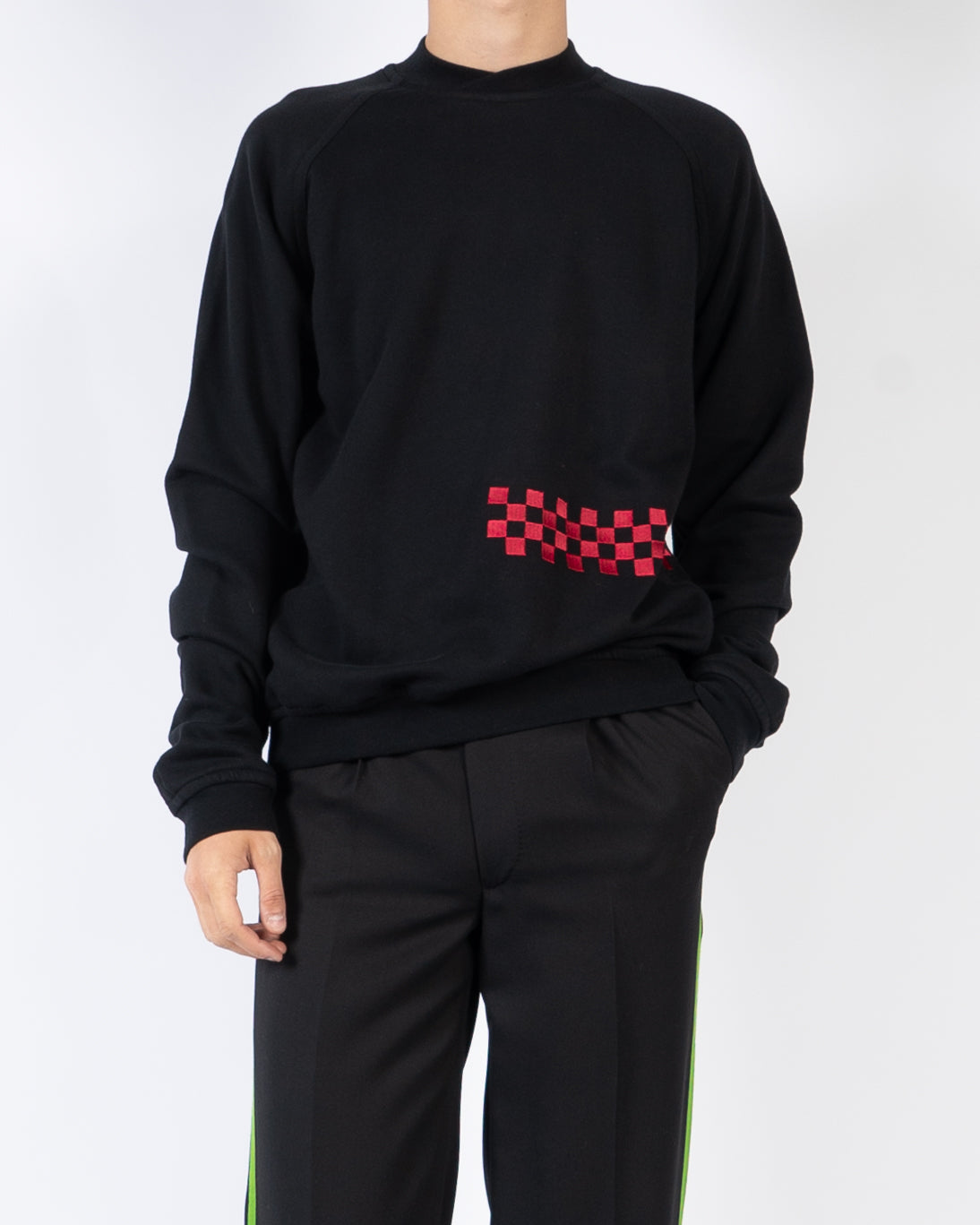 FW19 Red Checkered Embroidered Sweater