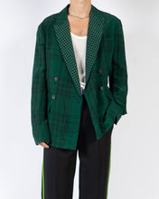 Load image into Gallery viewer, SS19 Checked Green Slouchy Viscose Blazer