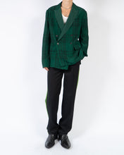 Load image into Gallery viewer, SS19 Checked Green Slouchy Viscose Blazer