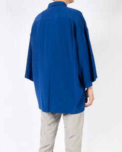 SS19 Oversized Blue Silk Shortsleeve Shirt