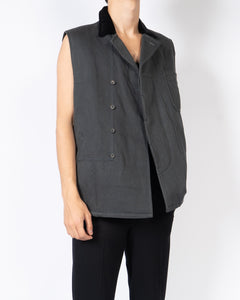 FW19 Velvet Collar Army Vest