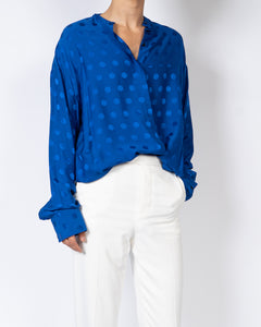 FW19 Blue Polkadot Silk Shirt