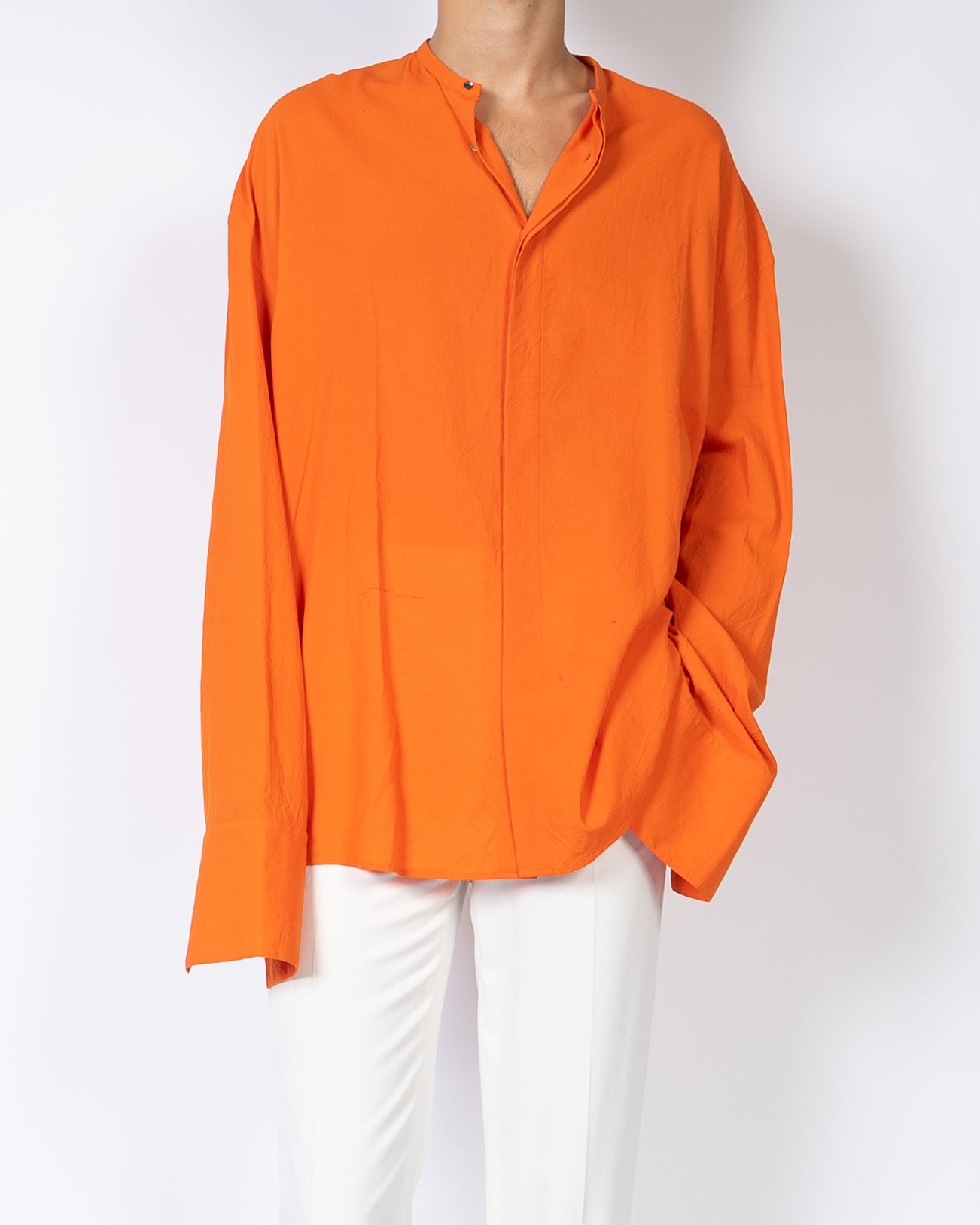 SS17 Oversized Orange Mandarin Collar Shirt 1of1 Sample