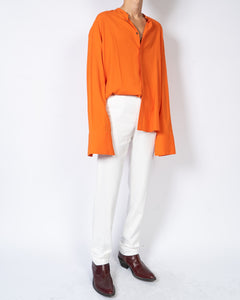 SS17 Oversized Orange Mandarin Collar Shirt 1of1 Sample