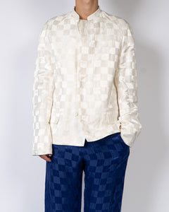 SS20 Sapeur White Checked Silk Jacket Sample