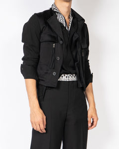 FW16 Black Military Satin Waistcoat