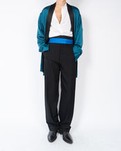 Load image into Gallery viewer, SS20 Black Relaxed Trousers with Blue Cummerbund Trousers