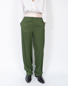 SS20 Dark Green Cummerbund Trousers