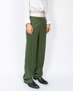 SS20 Dark Green Cummerbund Trousers