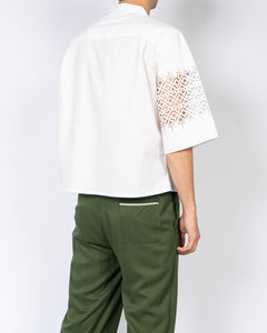 SS19 White Lasercut Short-Sleeve Shirt