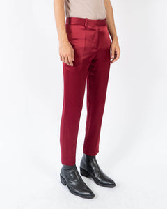 FW19 Cropped Red Satin Trousers