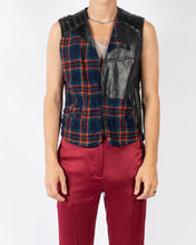 Load image into Gallery viewer, FW17 Checked Flannel &amp; Leather Waistcoat