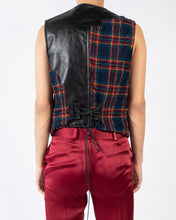Load image into Gallery viewer, FW17 Checked Flannel &amp; Leather Waistcoat