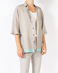 SS20 Grey Kimono Silk Shirt