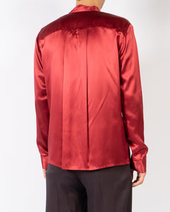 FW18 Red Silk Scarf Collar Shirt