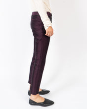 Load image into Gallery viewer, SS20 Purple Silk Jacquard Trousers 1 of 1 Sample