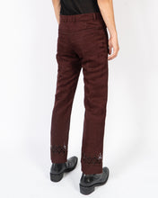 Load image into Gallery viewer, SS19 Burgundy Lasercut Trousers 1 of 1 Sample