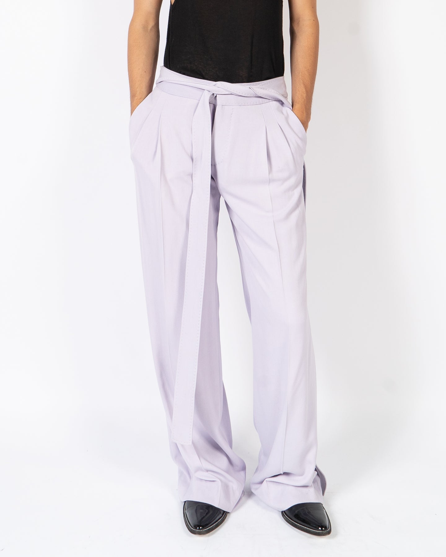 SS19 Lilac Belted Wool Trousers