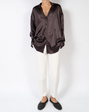 Load image into Gallery viewer, FW20 Oversized Chocolate Silk Shirt Sample
