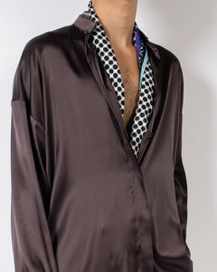 FW20 Oversized Chocolate Silk Shirt Sample
