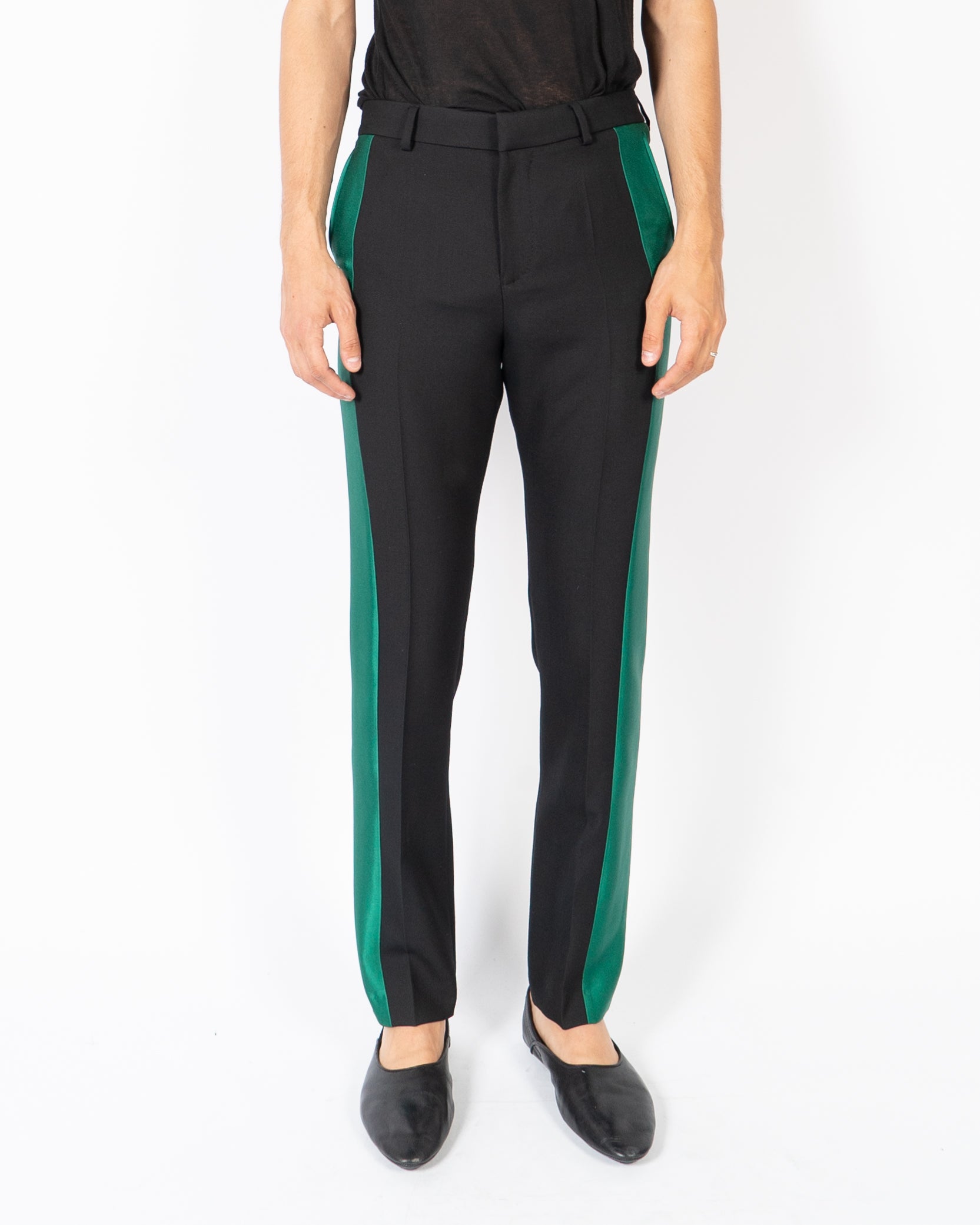 SS21 Green Side-Striped Trousers