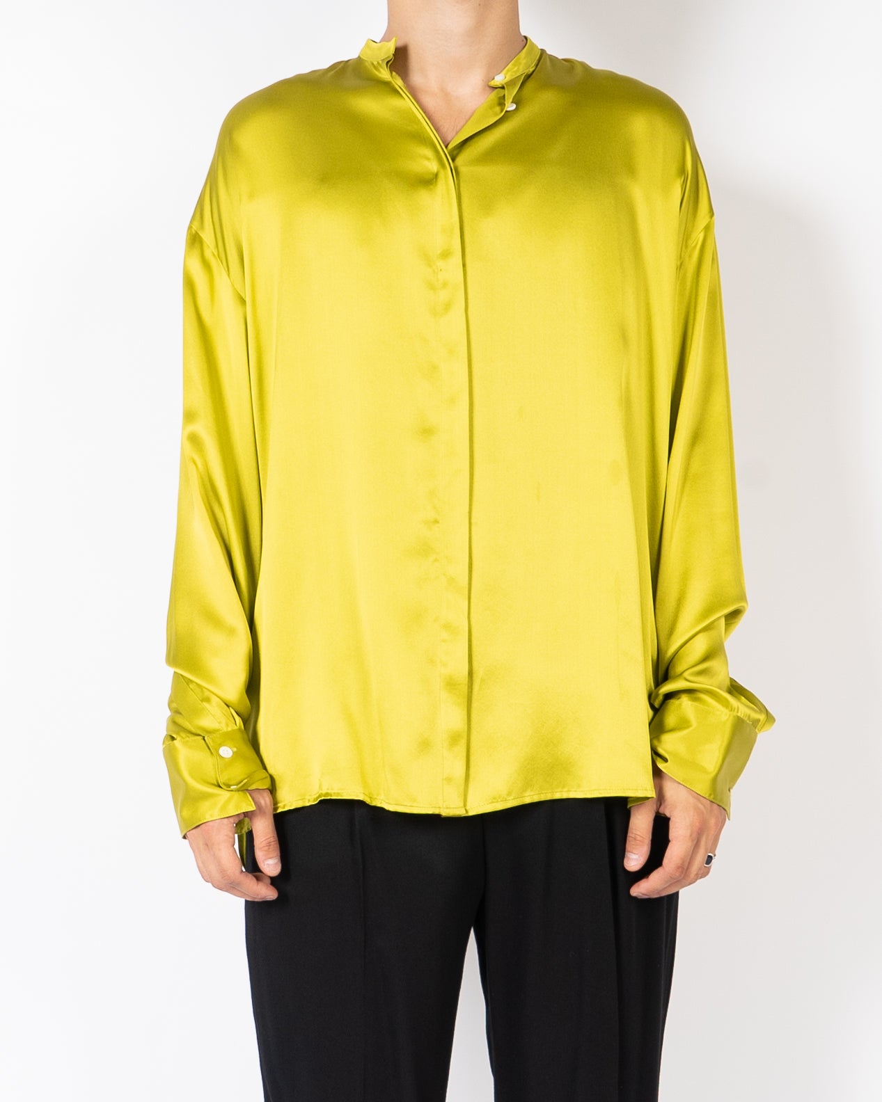 SS20 Yellow Oversized Silk Shirt Sample