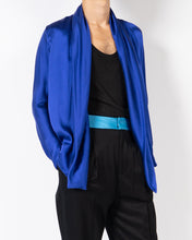 Load image into Gallery viewer, FW20 Royal Blue Drape Silk Shirt