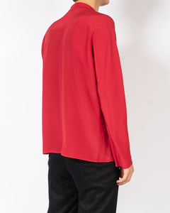 FW20 Red Silk Drape Shirt
