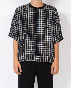 SS18 Checked cropped Silk T-Shirt