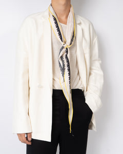 SS19 Yellow & Black Pattern Long Diamond Silk Scarf