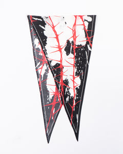 SS17 Red Thorn Printed Diamond Silk Scarf