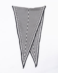 Black/White Diamond Silk Scarf