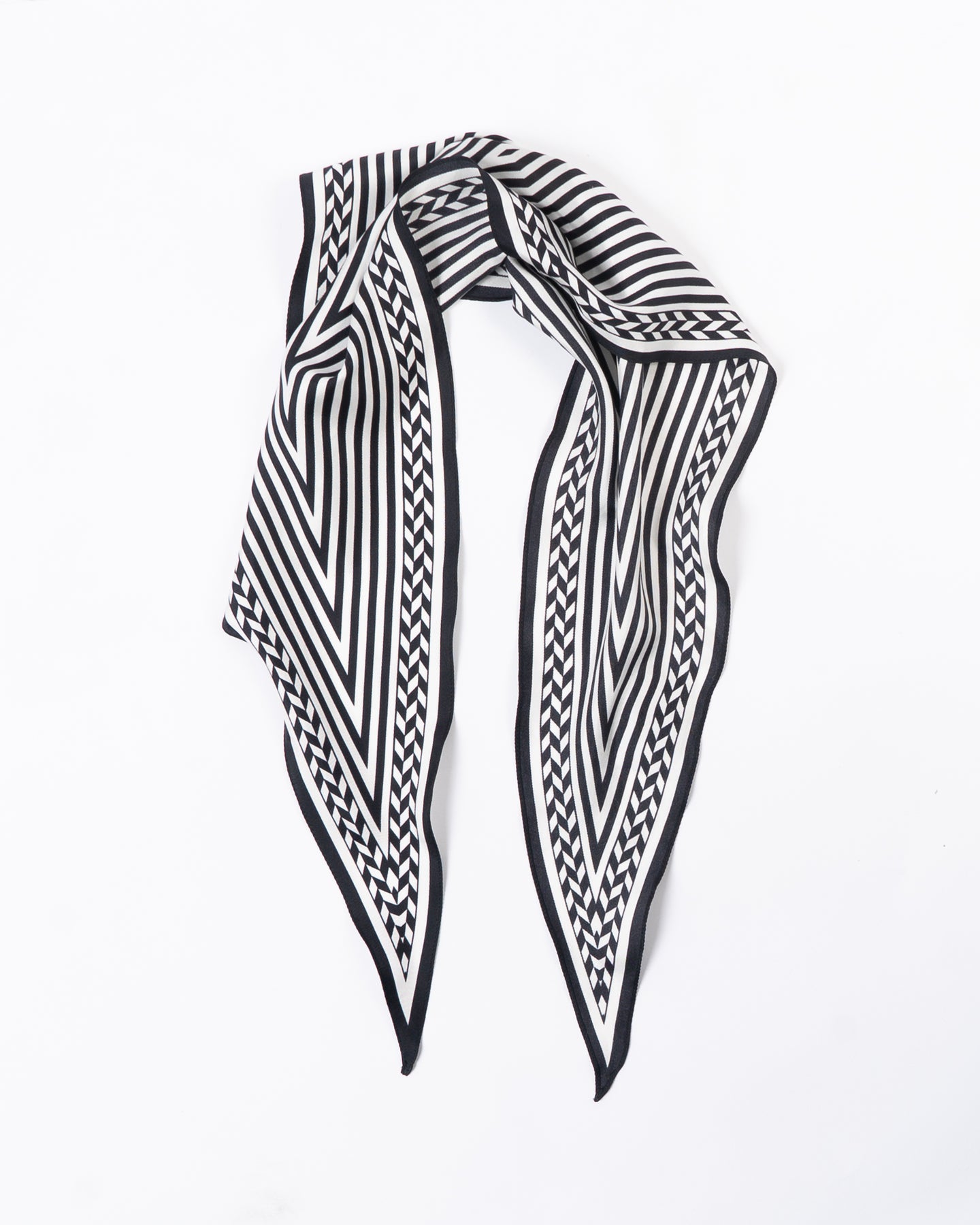 Black/White Diamond Silk Scarf