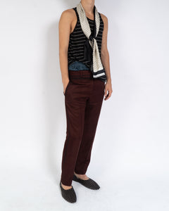 SS19 Embroidered Chocolate Trousers