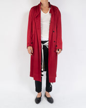 Load image into Gallery viewer, SS18 Red Satin Oversized Trench Coat