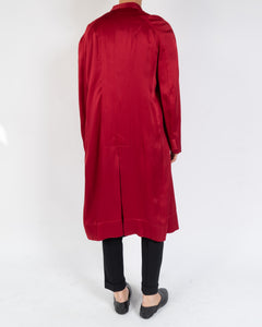 SS18 Red Satin Oversized Trench Coat