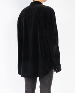 FW15 Oversized Black Velvet Shirt